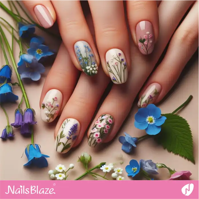 Woodland Wildflowers Nail Design | Love the Forest Nails - NB2854